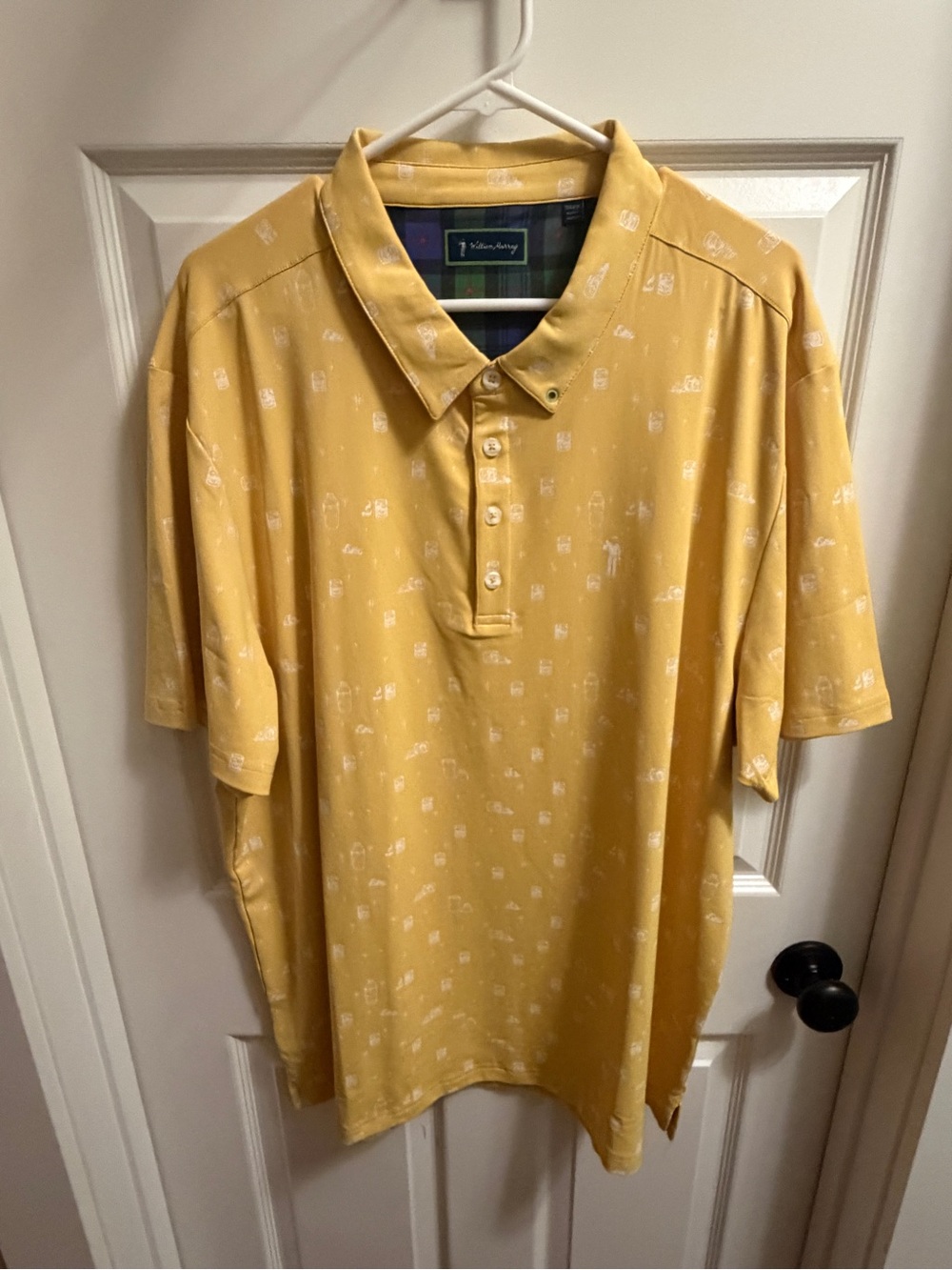 William Murray Golf Men's Yellow Printed Polo